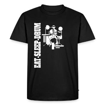 Drums Drummer Musician Retro Drummer - Men's Premium Organic T-Shirt - black - Front - Nico (187cm)