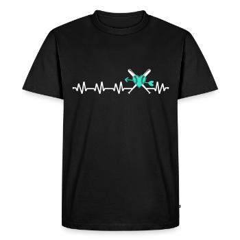 Baseball Softball Maman Battement de cœur Baseball - T-shirt Premium bio Homme - noir - Devant - Nico (187cm)