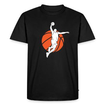 Joueurs de basket-ball Basketteurs Basket-ball - T-shirt Premium bio Homme - noir - Devant - Nico (187cm)