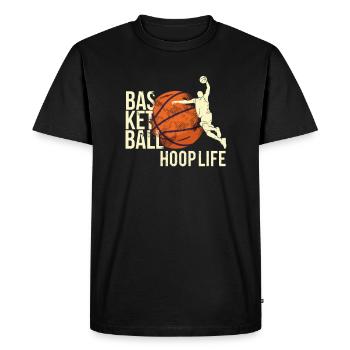 Basketteur basketteur basketteur « HOOP-LIFE » - T-shirt Premium bio Homme - noir - Devant - Nico (187cm)