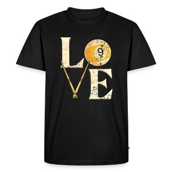 Pool Billiard Table "LOVE" Sayings Snooker - Men's Premium Organic T-Shirt - black - Front - Nico (187cm)