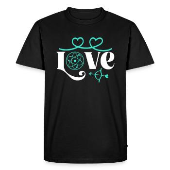 LOVE Physics, Biology, Chemistry Natural Sciences - Men's Premium Organic T-Shirt - black - Front - Nico (187cm)
