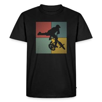 BMX Bike Freestyle race BMX - T-shirt Premium bio Homme - noir - Devant - Nico (187cm)