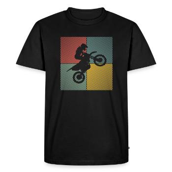 Pit-bike supermotard Dirtbike Vintage Pitbike - T-shirt Premium bio Homme - noir - Devant - Nico (187cm)