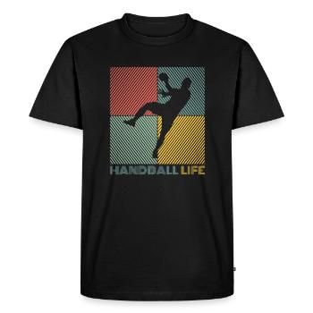 Handball Joueur Handball Ball, Handball Handball - T-shirt Premium bio Homme - noir - Devant - Nico (187cm)