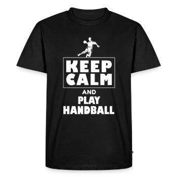 Handball Joueur Handball Ballon Handball Jeu de Handball - T-shirt Premium bio Homme - noir - Devant - Nico (187cm)