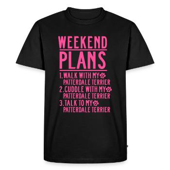 Patterdale Terrier Maman Maman Maîtresse Dicte Rose - T-shirt Premium bio Homme - noir - Devant - Nico (187cm)