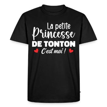 La petite princesse de tonton - T-shirt Premium bio Homme - noir - Devant - Nico (187cm)