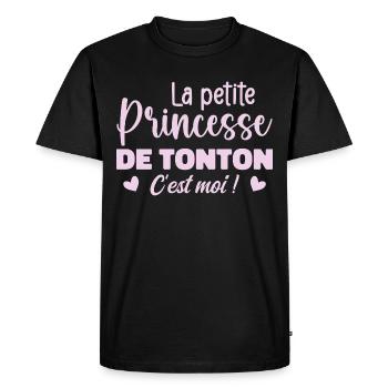 La petite princesse de tonton - T-shirt Premium bio Homme - noir - Devant - Nico (187cm)