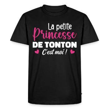 La petite princesse de tonton - T-shirt Premium bio Homme - noir - Devant - Nico (187cm)