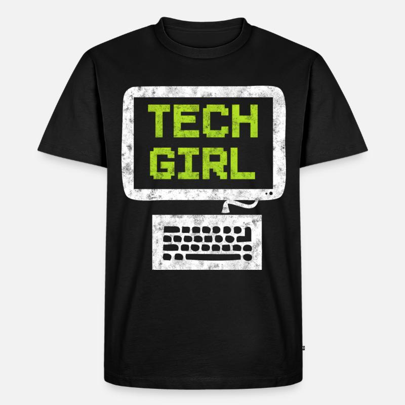 Tech Girl Computertechniker - Männer Premium Bio T-Shirt - Schwarz