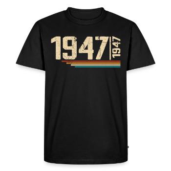Vintage Anniversary 1947 Birthday Party 1947 - Men's Premium Organic T-Shirt - black - Front - Nico (187cm)