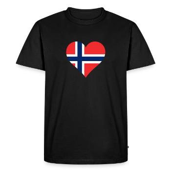 Norvège norvégien coeur drapeau drapeau - T-shirt Premium bio Homme - noir - Devant - Nico (187cm)