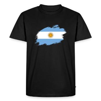 Argentine Drapeau Argentine drapeau - T-shirt Premium bio Homme - noir - Devant - Nico (187cm)
