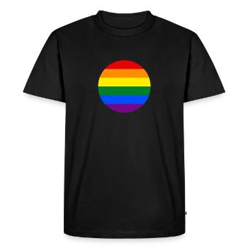 Drapeau arc-en-ciel drapeau arc-en-ciel - T-shirt Premium bio Homme - noir - Devant - Nico (187cm)