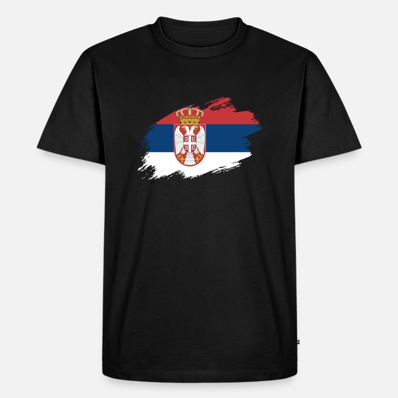 Drapeau Serbie drapeau serbe - T-shirt Premium bio Homme - noir