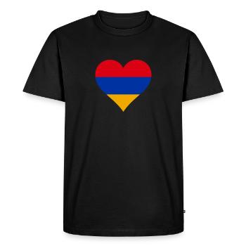 Armenia Armenian flag flag heart - Men's Premium Organic T-Shirt - black - Front - Nico (187cm)