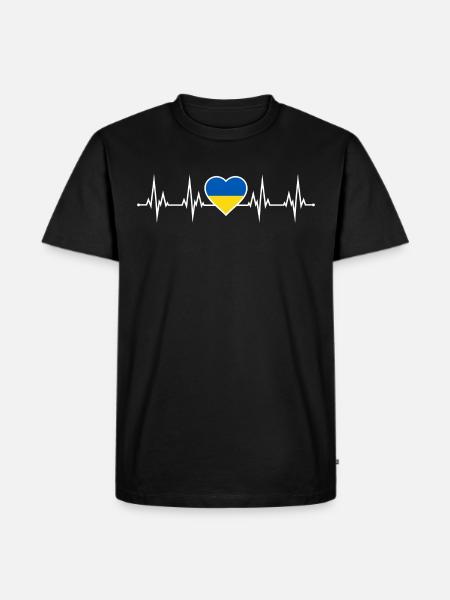 Ukraine Heartbeat - Men's Premium Organic T-Shirt - black