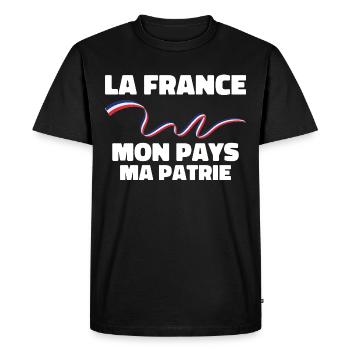 Patriote la france mon pays ma patrie - T-shirt Premium bio Homme - noir - Devant - Nico (187cm)