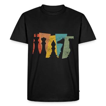 Jeu d’échecs vintage joueurs d’échecs club - T-shirt Premium bio Homme - noir - Devant - Nico (187cm)