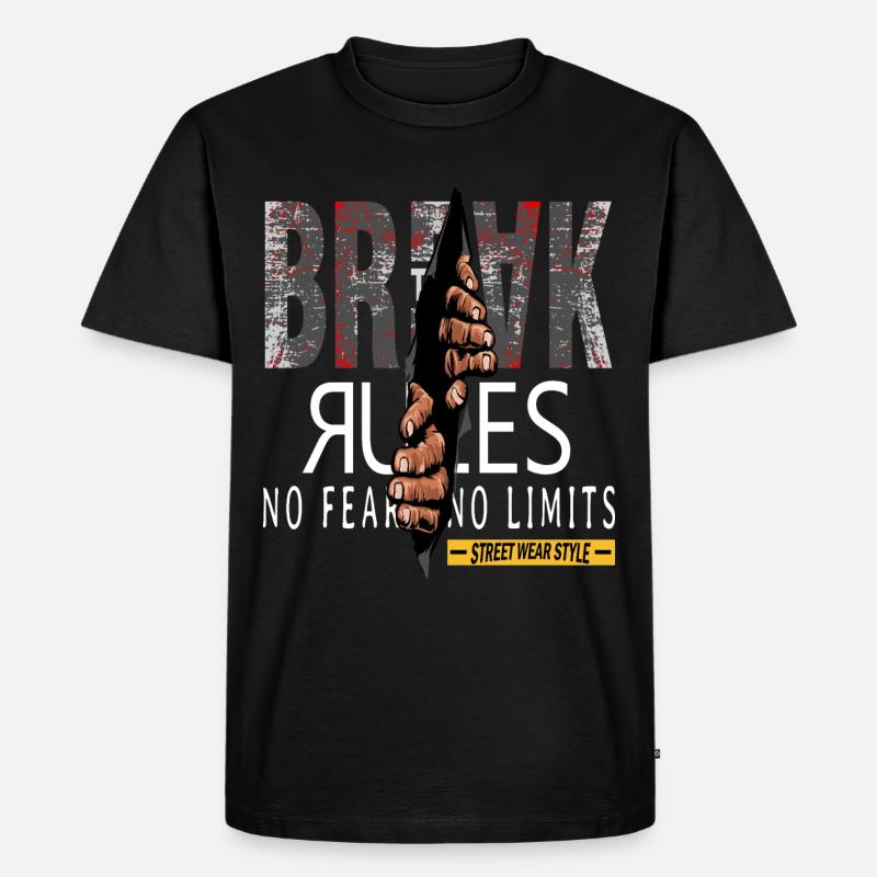 Break Rules - Regeln Brechen - Männer Premium Bio T-Shirt - Schwarz