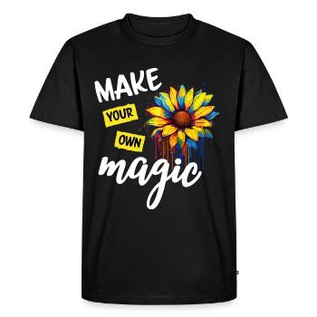 self confidence courage - Men's Premium Organic T-Shirt - black - Front - Nico (187cm)