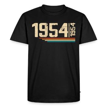Vintage Anniversary 1954 Birthday Party 1954 - Men's Premium Organic T-Shirt - black - Front - Nico (187cm)