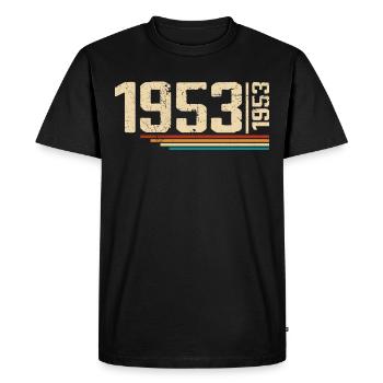 Vintage Anniversary 1953 Birthday Party 1953 - Men's Premium Organic T-Shirt - black - Front - Nico (187cm)