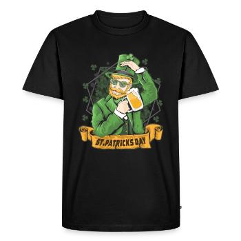 ST. LE JOUR DE PATRICK - T-shirt Premium bio Homme - noir - Devant - Nico (187cm)
