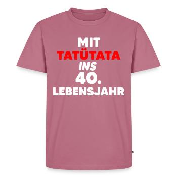 Tatütata 40. Geburtstag Feuerwehr Papa Lockdown - Männer Premium Bio T-Shirt - Mauve - Vorne - Nico (187cm)
