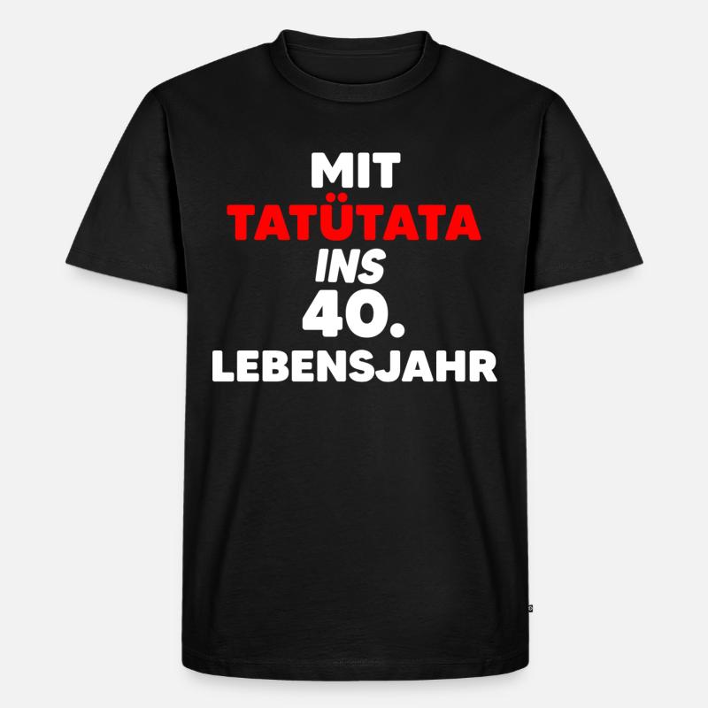 Tatütata 40. Geburtstag Feuerwehr Papa Lockdown - Männer Premium Bio T-Shirt - Schwarz