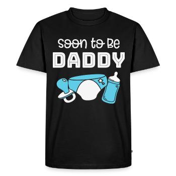 Bébé enceinte Mère Bébé T-Shirt Maman Papa - T-shirt Premium bio Homme - noir - Devant - Nico (187cm)