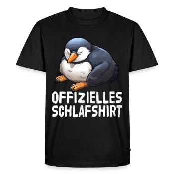Official Penguin Sleep Shirt - Men's Premium Organic T-Shirt - black - Front - Nico (187cm)