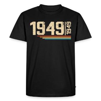 Vintage Anniversary 1949 Birthday Party 1949 - Men's Premium Organic T-Shirt - black - Front - Nico (187cm)