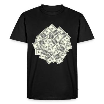 Dollar bills - Men's Premium Organic T-Shirt - black - Front - Nico (187cm)
