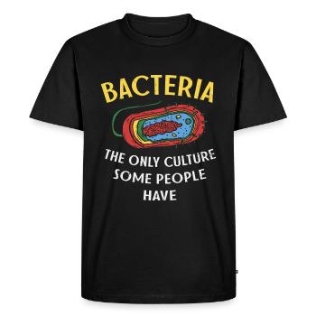 Bacteria / Microscope Microbiology Laboratory Clinic - Men's Premium Organic T-Shirt - black - Front - Nico (187cm)