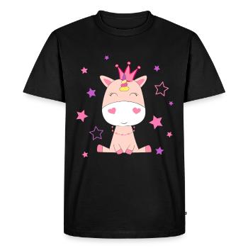 Couronne et étoiles de licorne - T-shirt Premium bio Homme - noir - Devant - Nico (187cm)