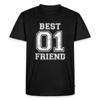 Amitiés - T-shirt Premium bio Homme - noir - Devant - Nico (187cm)