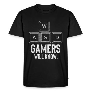 WASD Gamers Will Know - Men's Premium Organic T-Shirt - black - Front - Nico (187cm)