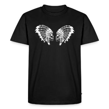 Indian chief skull feather jewelry - Men's Premium Organic T-Shirt - black - Front - Nico (187cm)