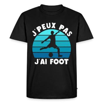 J'peux pas j'ai foot football cadeau fan de foot - T-shirt Premium bio Homme - noir - Devant - Nico (187cm)