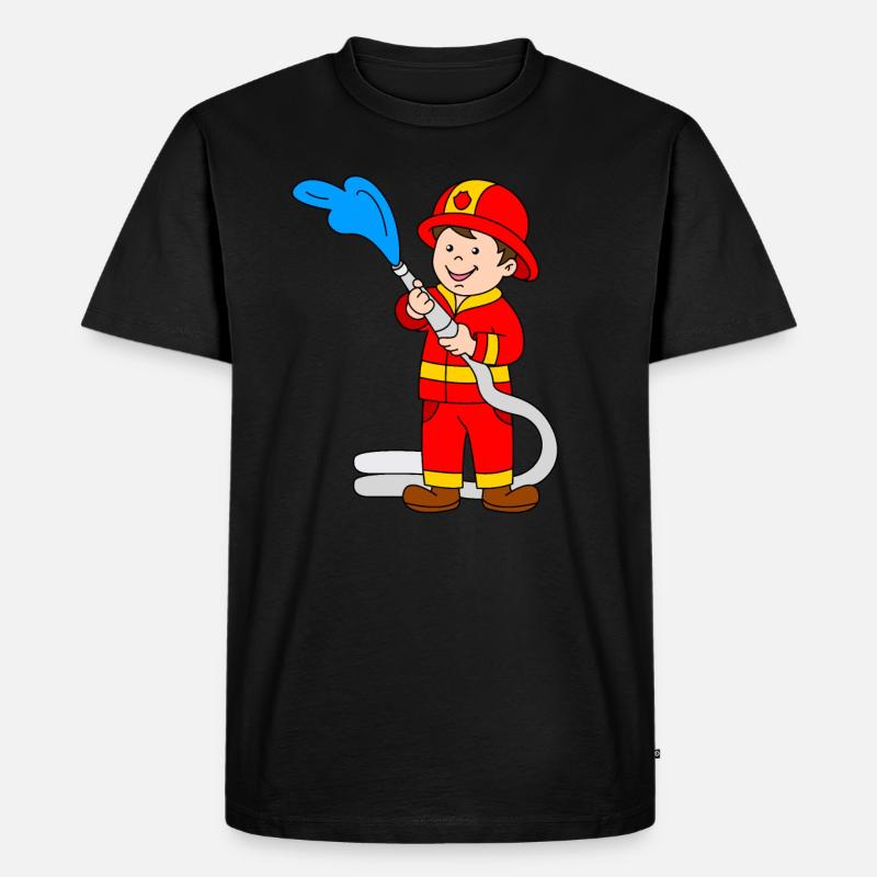 Feuerwehrmann - Männer Premium Bio T-Shirt - Schwarz