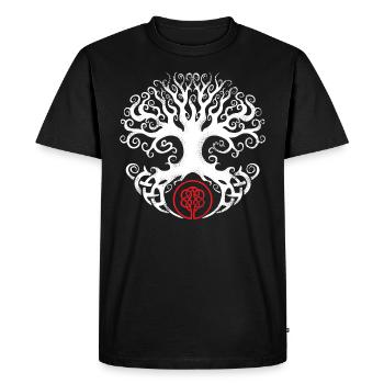 Viking Yggdrasil - Arbre du monde - Arbre de vie - T-shirt Premium bio Homme - noir - Devant - Nico (187cm)