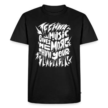 Techno et Electro Music - T-shirt Premium bio Homme - noir - Devant - Nico (187cm)