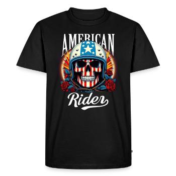 Rider Skull - Men's Premium Organic T-Shirt - black - Front - Nico (187cm)