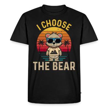 I choose the Bear funny Beach Bear - Men's Premium Organic T-Shirt - black - Front - Nico (187cm)