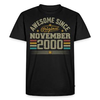 November 2000 Birthday Gift | November 2000 - Men's Premium Organic T-Shirt - black - Front - Nico (187cm)