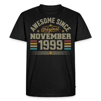 November 1999 Birthday Gift | November 1999 - Men's Premium Organic T-Shirt - black - Front - Nico (187cm)