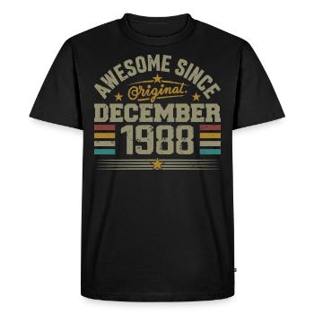 Décembre 1988 - Cadeau Anniversaire December 1988 - T-shirt Premium bio Homme - noir - Devant - Nico (187cm)