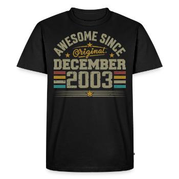 Décembre 2003 - Cadeau Anniversaire December 2003 - T-shirt Premium bio Homme - noir - Devant - Nico (187cm)